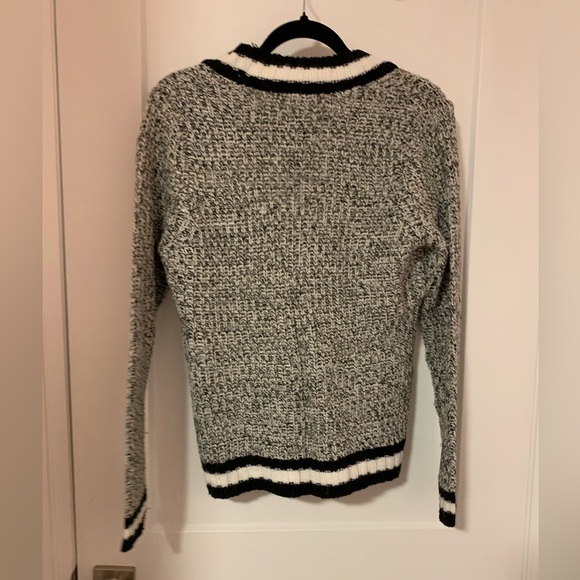Black V-Neck Knit Sweater - Picture 6 of 11